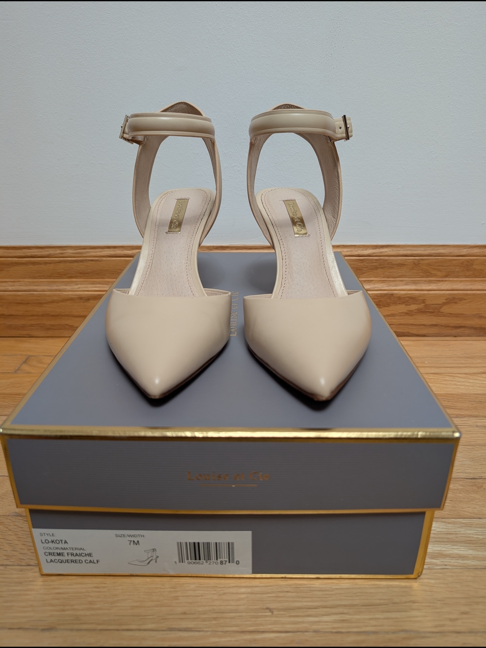 Louise et Cie Cream Ankle-Strap Pointed-Toe Pumps